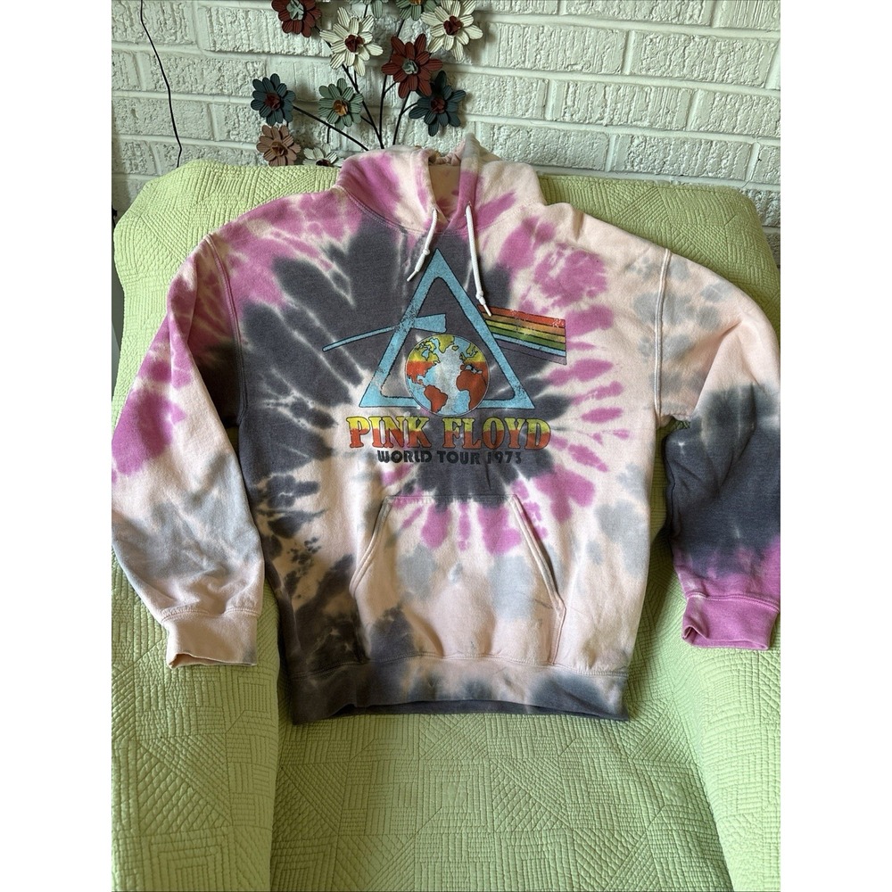 UrbanOutfitters Pink Floyd 1973 World Tour TieDye Hoodie Men's M Dark Side Retro